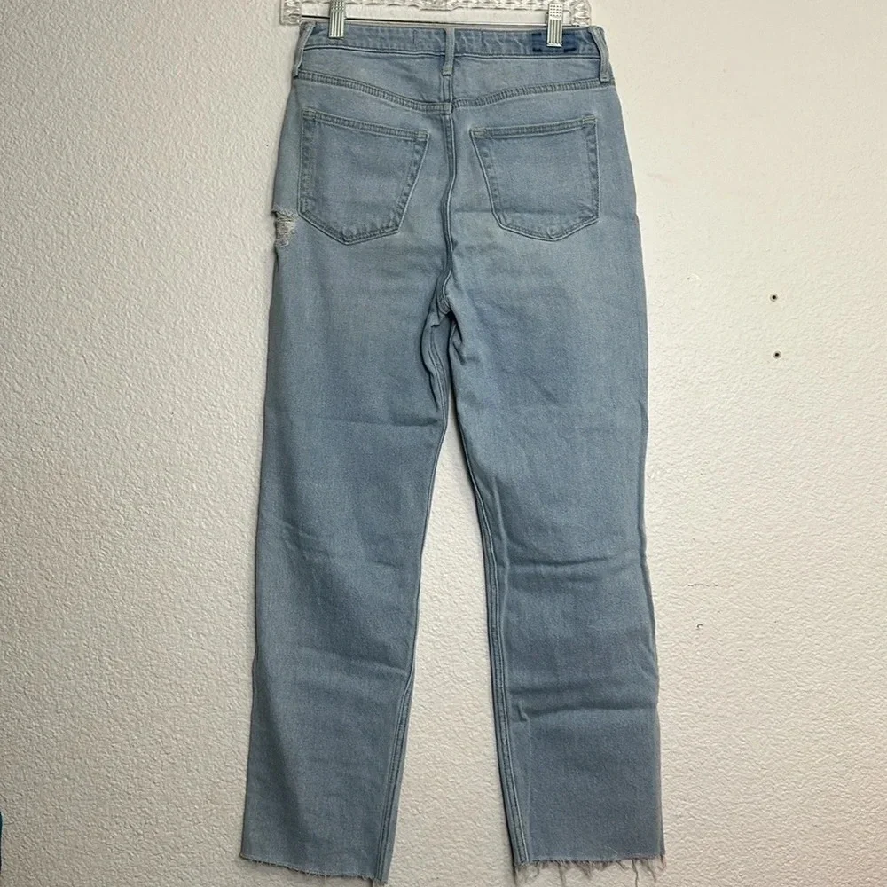 Hollister Womens Size 27 Low Rise Jean Legging Two Tone Denim Distressed Cut Off